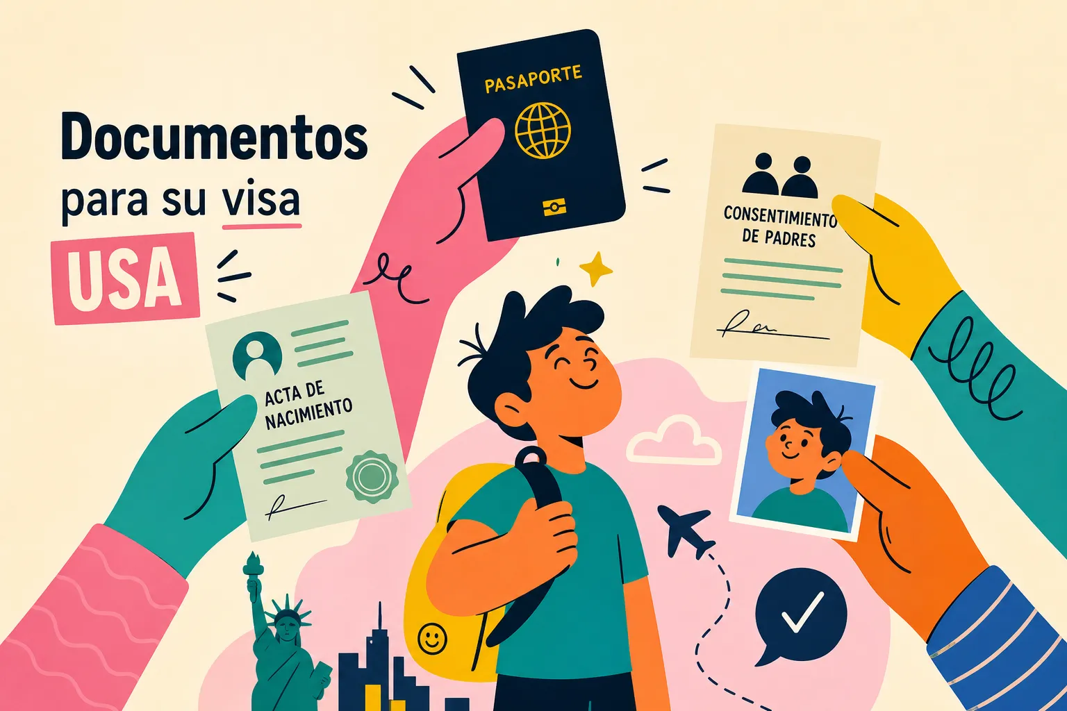 Qué documentos necesita un menor para la visa americana